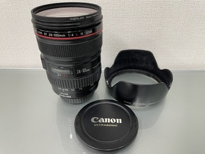 １円〜♪ レンズ　Canon キヤノン EF 24-105mm F4 L IS USM　EW-83W marumi 77mm UV付き