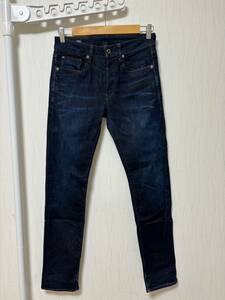 [G-STAR RAW] 3301 SLIM スリムストレッチ インディゴデニムパンツ 27 メンズ ジースター