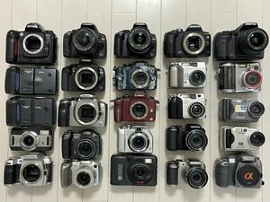 ジャンク扱い　デジタルカメラ　デジカメ　まとめ　大量　Canon　SONY　OLYMPUS　Nikon　FUJIFILM　LUMIX　CASIO等　25台　同梱不可