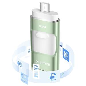 メモリ 128gb 対応iphone usb タイプc バックアップ スライド　グリーン