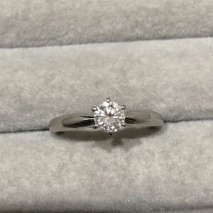 PT850 ダイヤモンド 0.4ct 一粒 リング 鑑定書付き