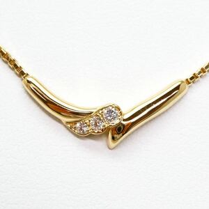 美品!!＊POLA jewelry(ポーラ)K18天然ダイヤモンドペンダント＊b 約8.1g 約45.0cm 約0.09ct diamond pendant jewelry EG9/EG