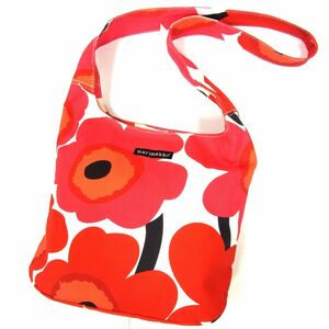 ◆marimekko マリメッコ ショルダーバッグ ウニッコ柄 キャンバス レディース 1円スタート