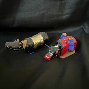 郷土玩具　張子人形　牛　郷土玩具　日本人形　T31-4 訳あり　民芸品 伝統工芸 民芸