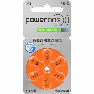 ☆ パワーワン power one 補聴器用電池 PR48(13) 6粒入り 1個 送料込