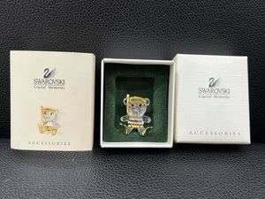 ★☆美品 SWAROVSKI スワロフスキー ブローチ クリスタル くまさん アクセサリー レディー ☆★キラキラ☆★ USED品 ネックレスにも♪