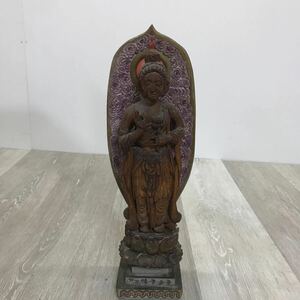 461 木彫 仏像 仏教美術 1968 作者 骨董 置物 オブジェ インテリア コレクション 