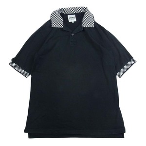 COMME des GARCONS HOMME PLUS コムデギャルソンオムプリュス PP-T302 SPORT スポーツ チェック切替 半袖 ポロシャツ ブラック系 L【中古】