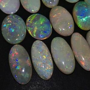 遊色効果!!(天然オパール15点おまとめ)m 100ct ルース 裸石 宝石 ジュエリー jewelry opal 遊色 water fire white i