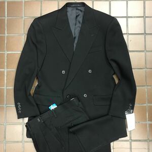 アウトレット価格/新品★激安/ダブルスーツ　喪服　礼服/サイズXL AB7/ブラック　黒/ノーベンツ/冠婚葬祭　アジャスター付　良品質素材