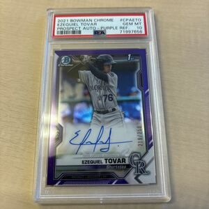 BOWMAN　PSA10 2021 BOWMAN CHROME 1st AUTO Purple /250 EZEQUIEL TOVAR ROCKIES