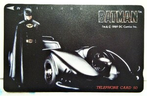 ＢＡＴＭＡＮ・バッドマン　テレホンカード　未使用５０度数　　TM 1989 DC Comics Inc．