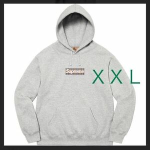 XXL★ Supreme / Burberry Box Logo Hooded Sweatshirt シュプリーム バーバリー ボックス ロゴ パーカー ヘザー グレー