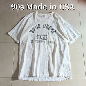 90s USA製 CREEK ROCK カレッジロゴ　Tシャツ シングルステッチ XXL