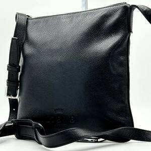 ●美品●LOEWE ロエベ ヘリテージ ショルダーバッグ メッセンジャーバッグ サコッシュ 鞄 かばん 本革 レザー 斜め掛け可 黒 ブラック