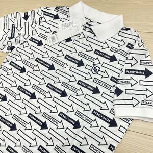 新品正規品 PEARLYGATES パーリーゲイツメンズ ポロシャツ 4(M) お洒落な矢印ロゴ