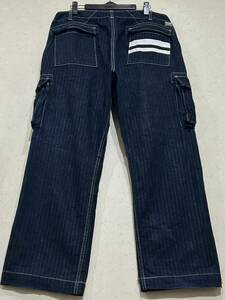 桃太郎ジーンズ MOMOTAROJEANS 出陣 G309081 ヘリンボーンカーゴ デニムパンツ 日本製 濃紺 大きいサイズ 36 　　 BJBD.D