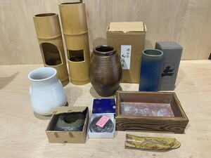 【１２－３３】華道具 まとめ売り 花生け 花入れ 花びん 剣山 等 茶道具 和 中古品 現状品含む 長期保管品