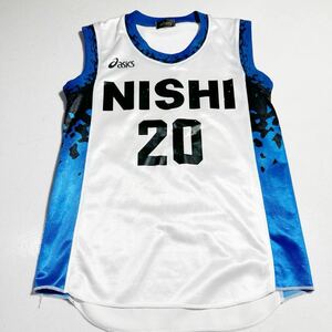 ニシ NISHI 女子バスケットボール部 アシックス asics 黒タグ 光沢ユニフォーム 女性用Mサイズ