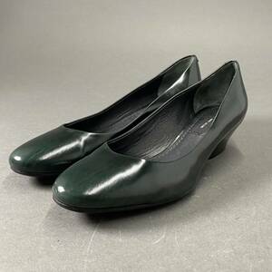 Ae14 イタリア製 MARC JACOBS マークジェイコブス ヒールパンプス レザーパンプス 35 22cm相当 グリーン系 レディース 女性用 革靴