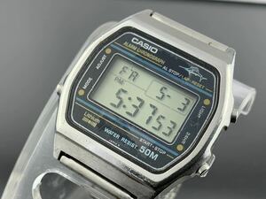 [A1306]1円～☆メンズ腕時計 デジタル CASIO カシオ アラームクロノ カジキ w-36 動作品