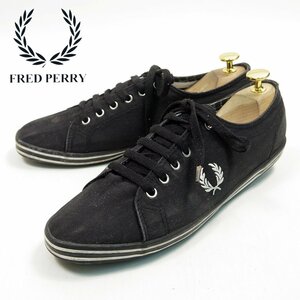 26cm表記　FRED PERRY フレッドペリー　キャンバススニーカー　テニス　mods モッズ　カジュアル　モノトーン/U5578