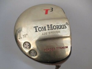 ◆ゴルフクラブ Tom Morris T3 420 ドライバー◆1W10° 全長約117㎝ 重量約315g FPRGED TITANIUM フレックスR スポーツ♪直接引渡H-11212