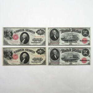 1円〜 アメリカ紙幣 1917年 1ドル/2ドル札 大型紙幣 計4点 yN06-2674505【Y商品】