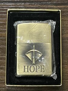 zippo ホープ ゴールド 金燻 限定品 HOPE GOLD 年代物 1999年製 立体メタル ゴールドアロー JT 特殊加工品 デットストック ケース 保証書