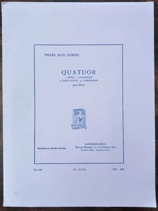 送料無料 フルート4重奏楽譜 P.M.デュボア:フルート四重奏曲 試聴可 スコア・パート譜セット