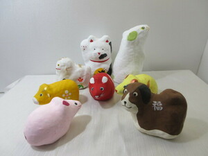 689☆ はりこ 秩父はり子 張り子人形 伝統工芸 郷土玩具 ネズミ わん子 8個 ☆
