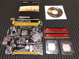 中古　BIOSTAR H81MHV3 +DDR3 8G*2枚 +i5 4460 + G3460