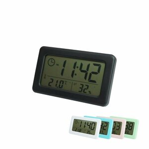 デジタル時計 温湿度計 スタンド 壁掛け 置き時計 掛け時計 小型 コンパクト デジタル 時計 温度 湿度 インテリア 【ピンク】