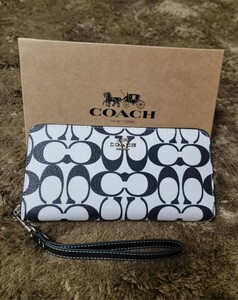 【1スタ】C-541 新品未使用 COACH ロング ジップ アラウンド ウォレット・シグネチャー キャンバス 並行輸入品