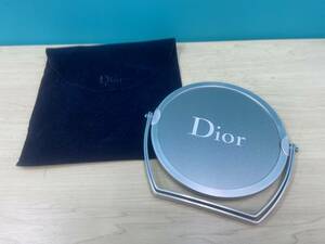 14079★Dior ディオール 卓上ミラー 鏡 スタンドミラー 丸型 円形 折りたたみ 非売品 ノベルティ