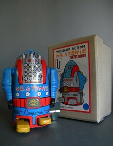 Mr. Atomic ★★ブリキ 日本製 ミスターアトミック 歩行 作動良好 !! ROBOT ゼンマイ式 ロボット 復刻タイプ★★未使用 デッドストック