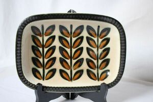 ベルギー ヴィンテージ BOCH ランブイエ柄 古い陶器の長方形のお皿 美品
