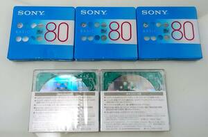 K/ 【未開封】 MD　ミニディスク　SONY BASIC 80　MDW80BC　prime media　おまとめ　5枚　セット　0424-5
