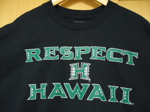 即決　ハワイ　CHAMPS　ハワイ大学　 RESPECT　Ｔシャツ　黒色　Ｌ