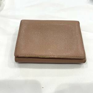 1円～★FURLAフルラ　ダブルホック　コンパクトウォレット　ピンクベージュ　Y2403-189