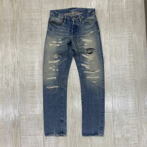 09aw HYSTERIC GLAMOUR ヒステリックグラマー ダメージ加工 リペア加工 スタッズデニム サイズ XS デニムパンツ JEANS DENIM