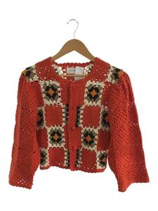 holiday◆CROCHET MINI CARDIGAN/one/コットン/RED/総柄/21104530