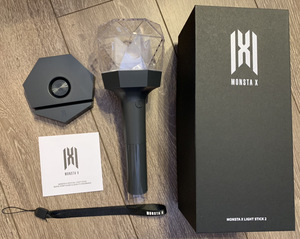 MONSTA X オフィシャル ライトスティック ペンライト ver.2 新品 箱 ストラップ スタンド モネク モンエク Light stick