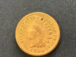 インディアンヘッド　アメリカ　１セント硬貨　１９０６年