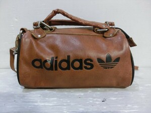 T【F4-54】【60サイズ】▲adidas アディダス/ミニボストン フェイク レザー ショルダーバッグ/※破れ・使用感有り