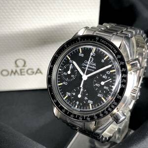 1円 スタート OMEGA オメガ SPEEDMASTER スピードマスター メンズ クロノグラフ 自動巻き 黒文字盤 351050 純正ベルト 1スタ 24c菊RH