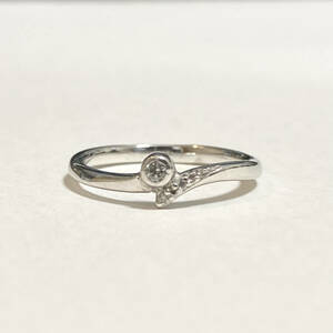 4℃/ヨンドシー K10 ホワイトゴールドデザインリング メレダイヤモンド 10号 1.7ｇ 指輪 アクセサリー