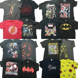 古着卸 まとめ売り マーベル DCコミック 半袖Tシャツ 16枚セット (メンズ M ) 映画アニメ キャラクター アニマル MS6209 1円スタート