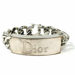 仙104 Christian Dior リップグロス ブレスレット ブレス ロゴプレート シルバーカラー クリスチャンディオール 喜平 チェーン バー 銀色