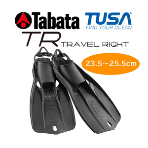 TUSA フィン TRAVEL RIGHT SF0110 BK (黒) Sサイズ 【 素足使用で23.5cm～25.5cm 】